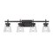 Z-Lite Lauren Vanity, 4-Light, 30.5 In.W x 6.5 In.L x 8.5 In.H, Matte Black/Clear 819-4V-MB - alternate 2